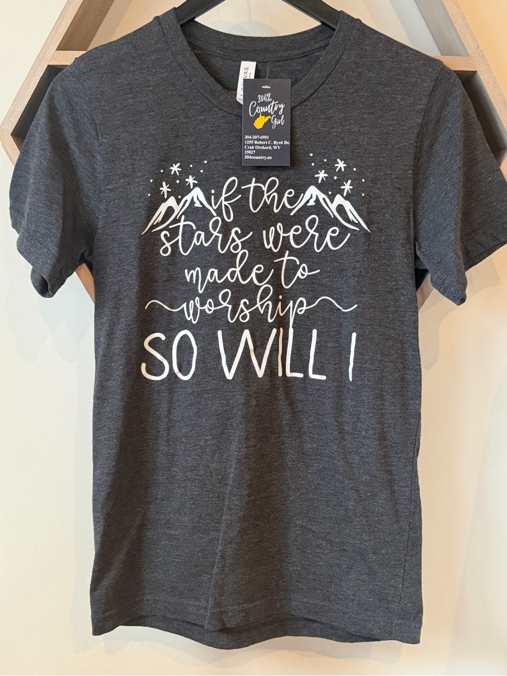 If The Stars Were Made To Worship SO WILL I Graphic Tee - Dark Gray
